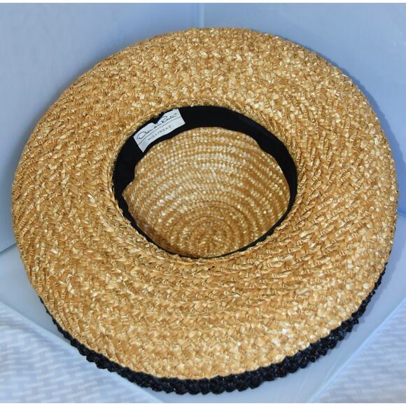 Oscar De La Renta Millinery Natural & Black Straw Derby Sun Hat main image 7